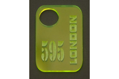 Номерок из желтого оргстекла London